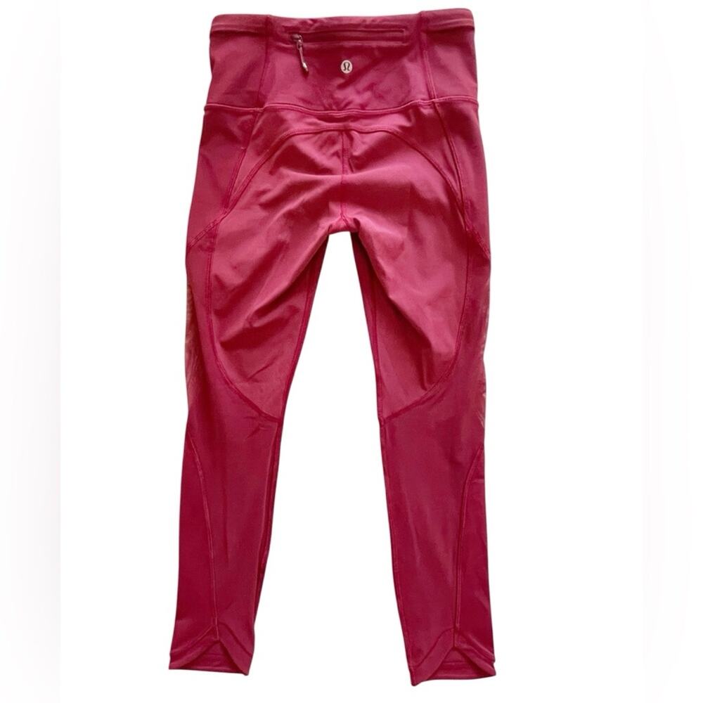 Lululemon Speed Tight Mesh Panels Maroon size 4